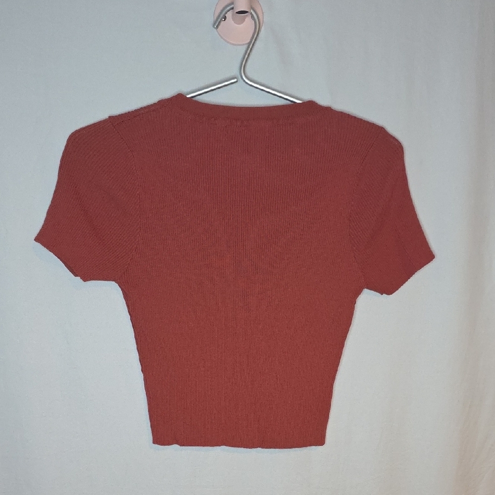 Lulu's Terracotta Ribbed Crop Top - Picture 3 of 3